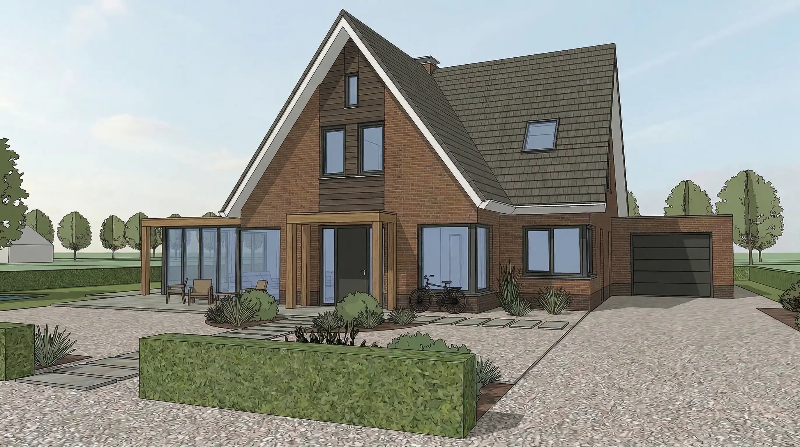 Werkrender of SketchUp-export — invoer voor Sherpa